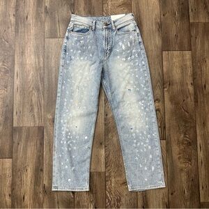 Arizona Jean Vintage Straight High Rise Paint Splash Design Jeans Women’s Sz 8